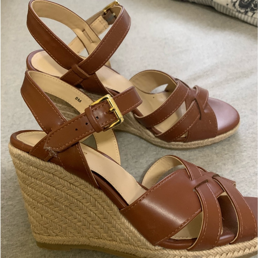 Liz Claiborne wedge sandals size 8. Worn once for wedding . Like new.